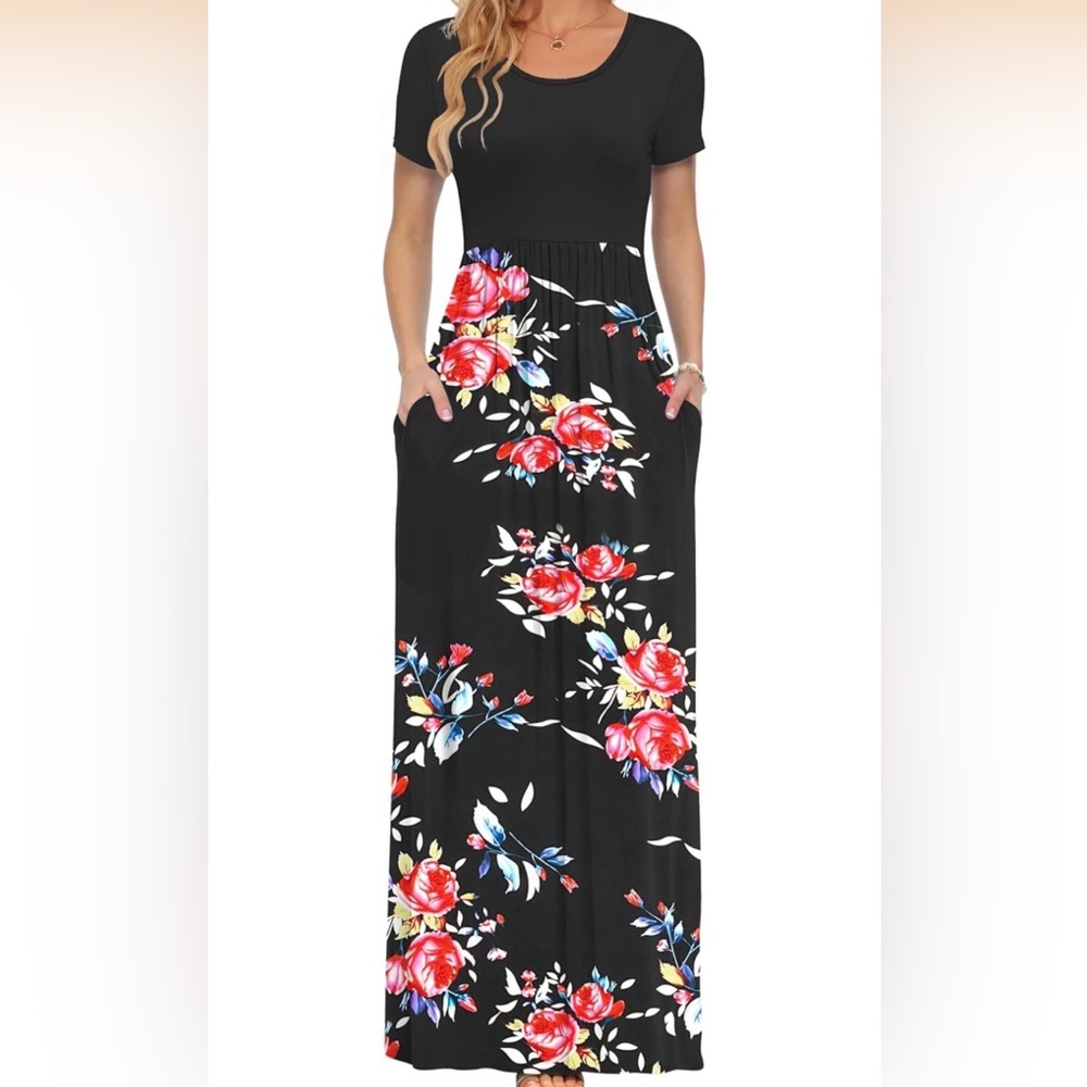 Floral Maxi Dress with Pockets